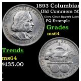 1893 Columbian Old Commem 50c Grades Choice Unc