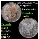 1879-s Colorfully Toned Morgan $1 Grades Select Un