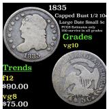 1835 Capped Bust 1/2 10c Grades vg+