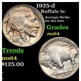 1935-d Buffalo 5c Grades Choice Unc