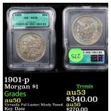 1901-p Morgan $1 Graded au50