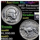 *Highlight* 1927 Vermont Old Commem 50c Graded GEM