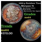 1890-p Rainbow Toned Morgan $1 Grades Choice Unc