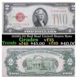 1928G $2 Red Seal United States Note Grades vf++