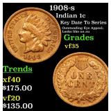 1908-s Indian 1c Grades vf++