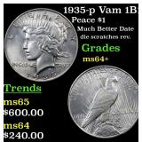 1935-p Vam 1B1 Peace $1 Grades Choice+ Unc