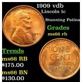 1909 vdb Lincoln 1c Grades GEM+ Unc RB
