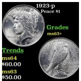 1923-p Peace $1 Grades Select+ Unc