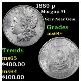 1889-p Morgan $1 Grades Choice+ Unc