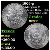 1903-p Morgan $1 Grades Choice+ Unc