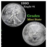 1990 Eagle $1 Grades Mint State