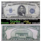 1934D $5 Blue Seal Silver Certificate Grades xf