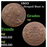 1803 Draped Bust 1c Grades ag