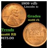1909 vdb Lincoln 1c Grades GEM+ Unc RB