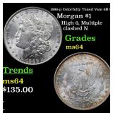 1886-p Colorfully Toned Vam 6B R5 Morgan $1 Grades