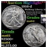*Highlight* 1916-d Walking Liberty 50c Graded Choi