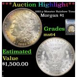 *Highlight* 1882-p Monster Rainbow Toned Morgan $1