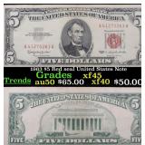 1963 $5 Red seal United States Note Grades xf+