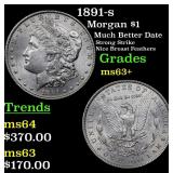 1891-s Morgan $1 Grades Select+ Unc