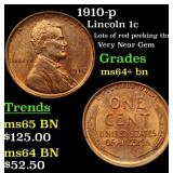 1910-p Lincoln 1c Grades Choice+ Unc BN
