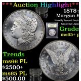 *Highlight* 1878-s Morgan $1 Graded GEM+ PL