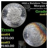 1880-s Rainbow Toned Morgan $1 Grades Select+ Unc