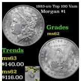1883-o /o Top 100 Vam 4 Morgan $1 Grades Select Un
