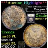 *Highlight* 1886-p Rainbow Toned Morgan $1 Graded