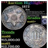 *Highlight* 1872 3cs Graded GEM+ Unc