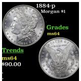 1884-p Morgan $1 Grades Choice Unc