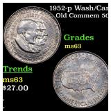 1952-p Wash/Car Old Commem 50c Grades Select Unc