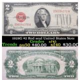 1928G $2 Red seal United States Note Grades xf+