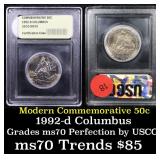1992-d Columbus Modern Commem Half Dollar 50c Grad