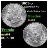 1903-p Morgan $1 Grades Choice Unc