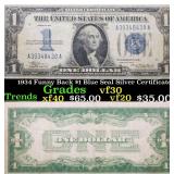 1934 Funny Back $1 Blue Seal Silver Certificate  G