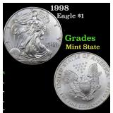 1998 Eagle $1 Grades Mint State