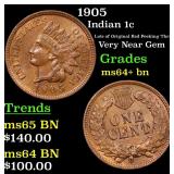 1905 Indian 1c Grades Choice+ Unc BN