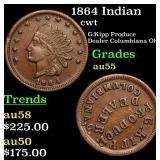 1864 Indian cwt Grades Choice AU