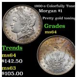 1900-o Colorfully Toned Morgan $1 Grades Choice Un
