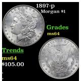 1897-p Morgan $1 Grades Choice Unc