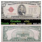 Series of 1928D $5 Red Seal United States Note Key