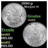 1890-p Morgan $1 Grades Select Unc