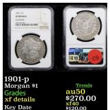 1901-p Morgan $1 Graded xf details