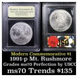 1991-p Mount Rushmore Modern Commem Dollar $1 Grad