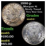 1886-p Morgan $1 Grades Choice+ Unc