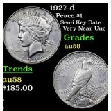 1927-d Peace $1 Grades Choice AU/BU Slider