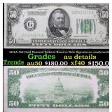 1928A $50 Gold Demand Federal Reserve Note Signatu
