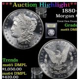*Highlight* 1880-s Morgan $1 Graded GEM Unc DMPL