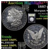 *Highlight* 1887-p Morgan $1 Graded Choice Unc+ DM