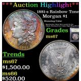 *Highlight* 1881-s Rainbow Toned Morgan $1 Graded